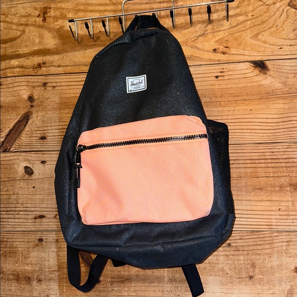 Herschel Black and Peach Backpack - Picture 1 of 9